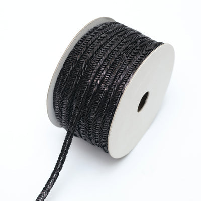 Black Herringbone Braided Lace Trim – 7 MM Wide, 18 Meters |